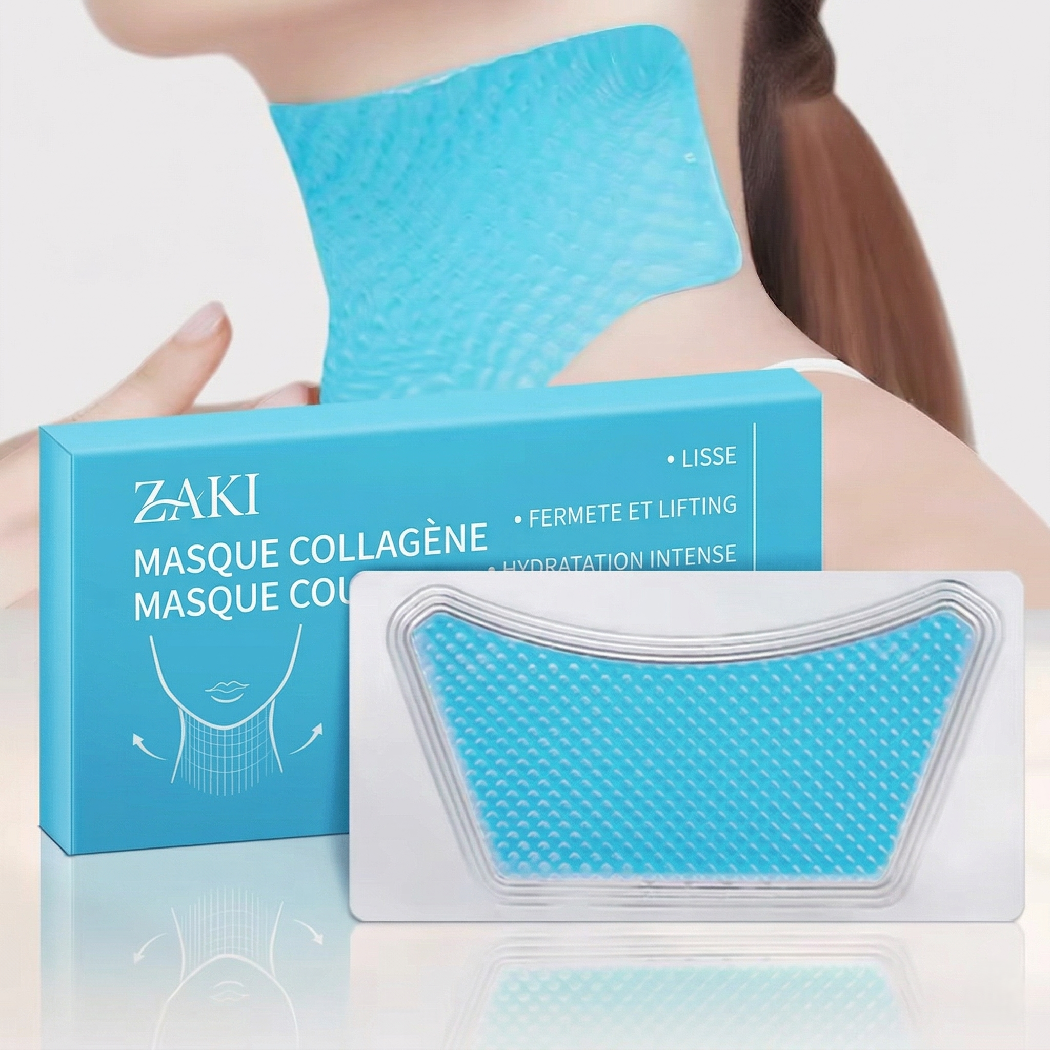 4x Soin Cou Fermeté  Masque Hydrogel au Collagène